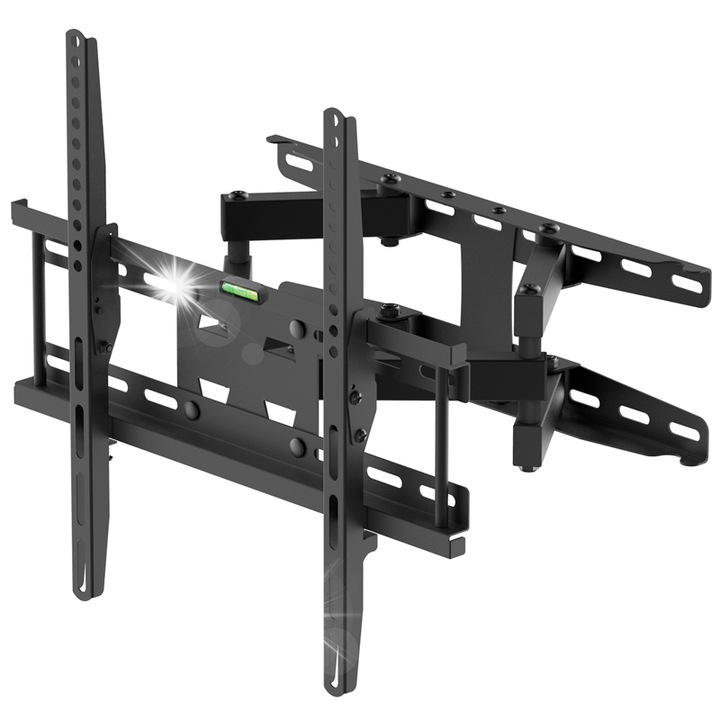 OPTICUM MERCURY BLACK TV tartó, 23-60 hüvelyk, 50 kg teherbírás, 120°-ban állítható, komplett készlet