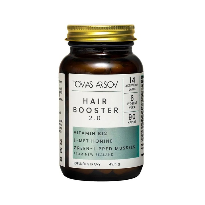 Supliment alimentar pentru păr, Tomas Arsov Hairbooster 2.0, 90 capsule, fir fragil