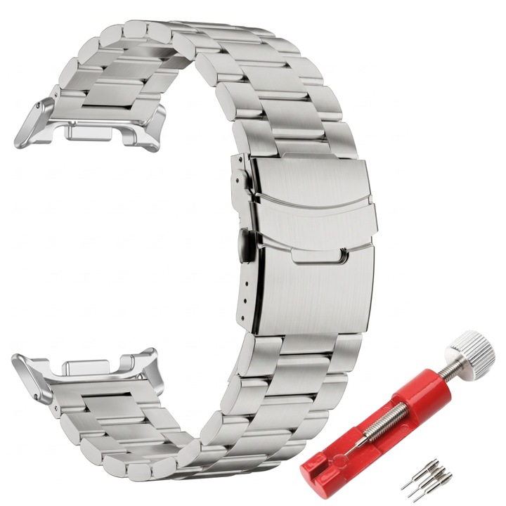 Brățară Titan pentru Samsung Galaxy Watch 8/Classic, Reglabilă, Argintie, 185mm