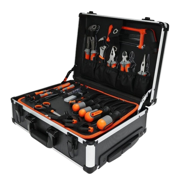 Количка с комплект инструменти FX Tools, 88 части, черен, размери 345x190x470mm