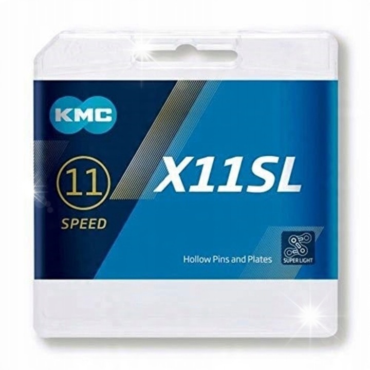 Верига за велосипед KMC X11SL 11 скорости, 118 звена, сребриста, супер лека