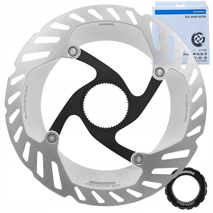 Спирачен диск за велосипед Shimano RT-CL800, 203 мм, CenterLock, Ice Tech, черен