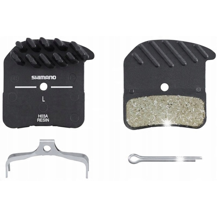 Kloce de frana Shimano H03A-RF, 4-tlockowe, cu tehnologie de racire, rezin, 1 set