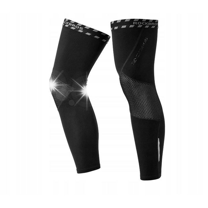 Rockbros LKPJ003 termikus lábszárvédő, 84% nylon, 16% elasztán, fekete, XXL, 2 db-os szett