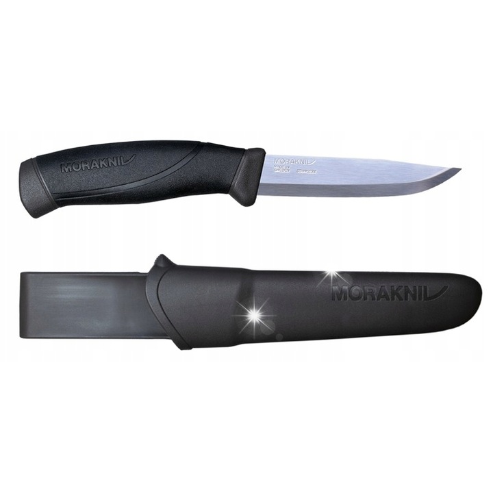 Morakniv Companion kés, rozsdamentes acél, 104mm pengehossz, ergonomikus, fekete