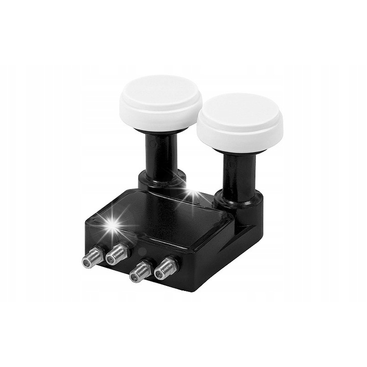 Сателитен конвертор Quad Monoblock Inverto, 80 см, 0,2 dB, черен