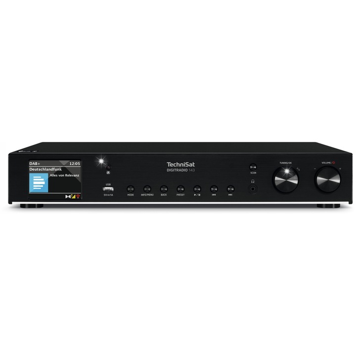 Technisat DigitRadio 143 DAB+ FM tuner rádió, Bluetooth, WiFi, 435x75x290mm, komplett szett