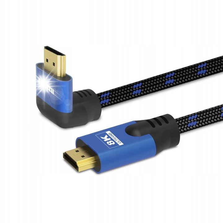 HDMI 2.1 kábelek, Savio, 3m, fekete-kék, 8K támogatás, ethernet