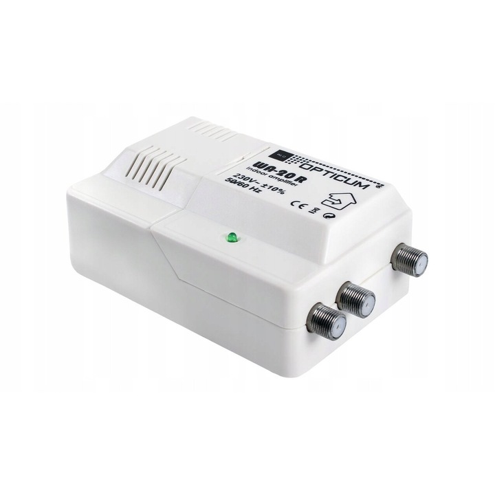 Wzmacniacz semnal DVB-T 1/2 iesiri 26dB, 86-862 MHz, cu suport montare, OPTICUM