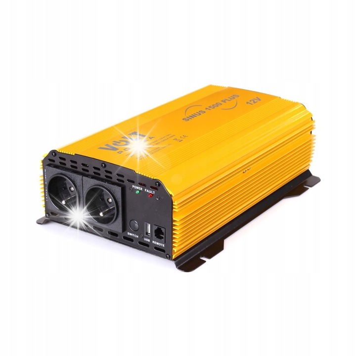 Inverter auto Volt SINUS PLUS 1500 12/230V, 1000W, 1500W, cu panou de control, USB