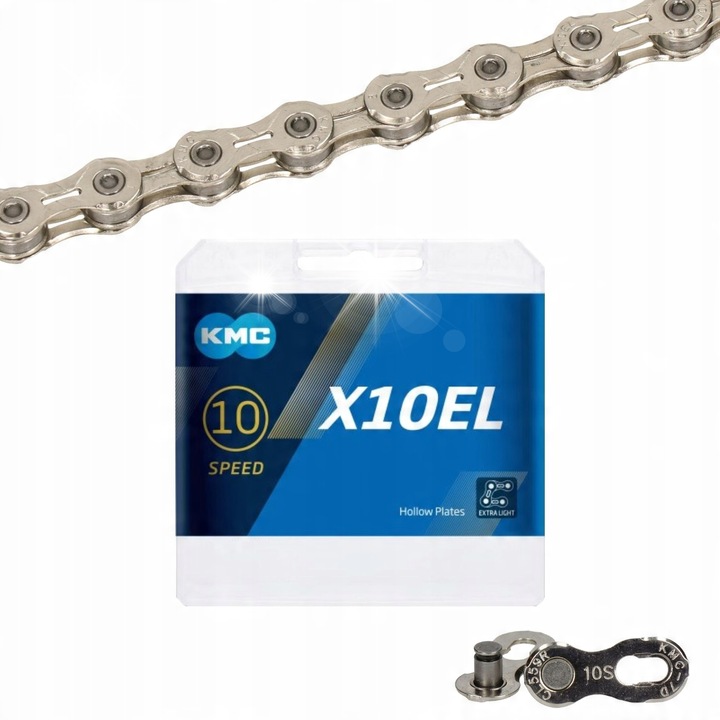 Верига за велосипед KMC X10EL 10 скорости 114 звена, сребриста, 1/2" x 11/128"