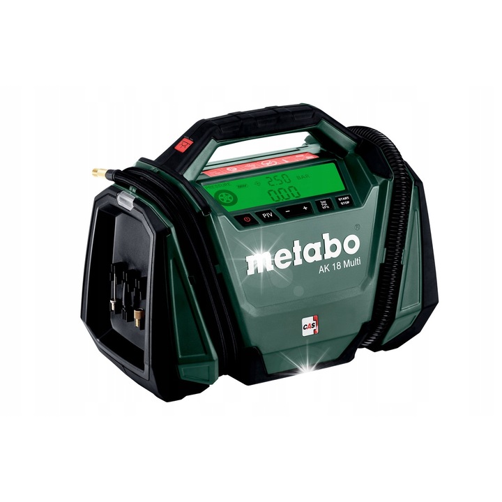 Акумулаторен компресор Metabo AK 18 Multi, 11 бара, 16 л/мин, 1200 мм, 328x185x256 мм