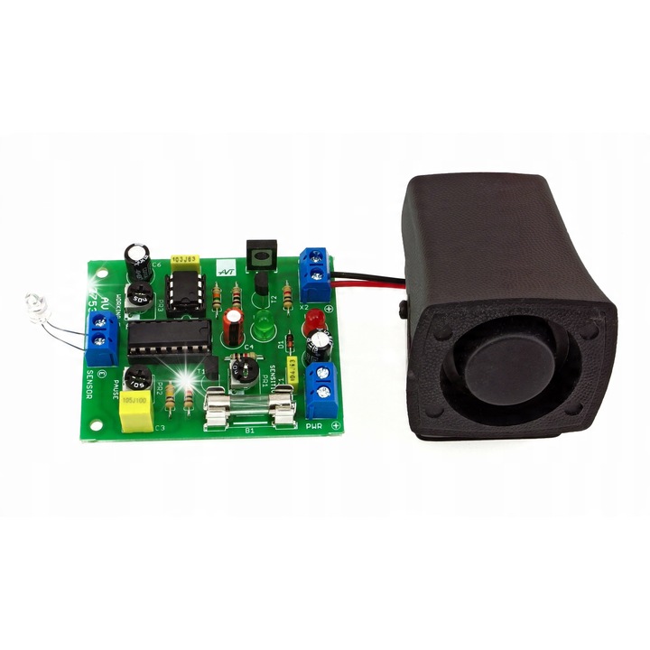 Плашило за скорци AVT2753, монтиран комплект, 60x50mm, 12V, автоматичен контрол на светлината