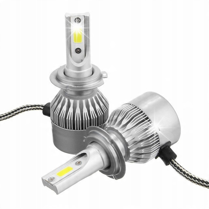 LED H7 izzók, 72W, 7600lm, 6000K, szett, IP68, 13cm, 35x85mm