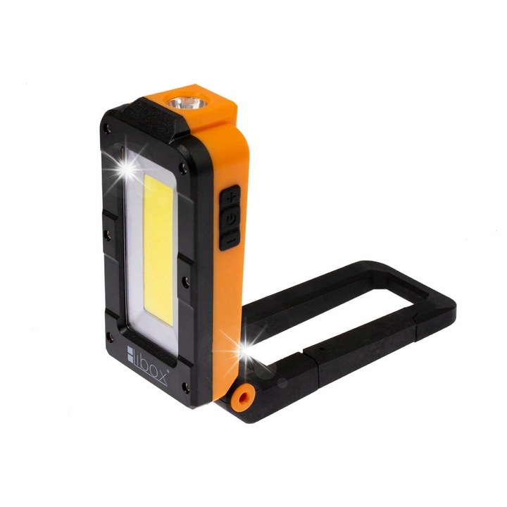 LED фенер 3W, Libox, 4 режима, черно-оранжев, 12,5x5,5x3,9см