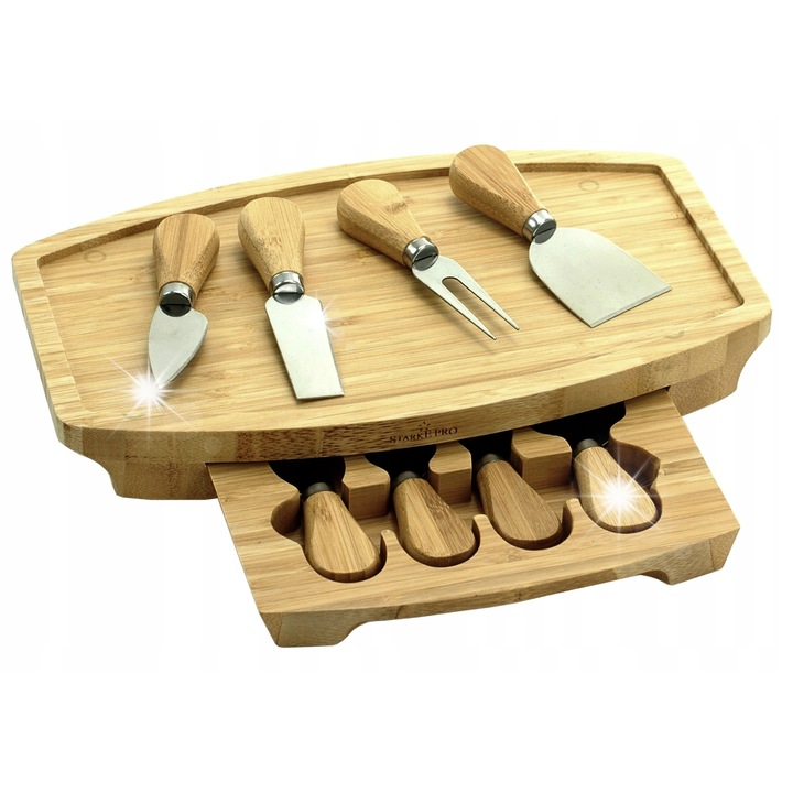 Tocatoare de bucatarie, Starke Pro, set 6 piese, brun, 32x19x4.5cm
