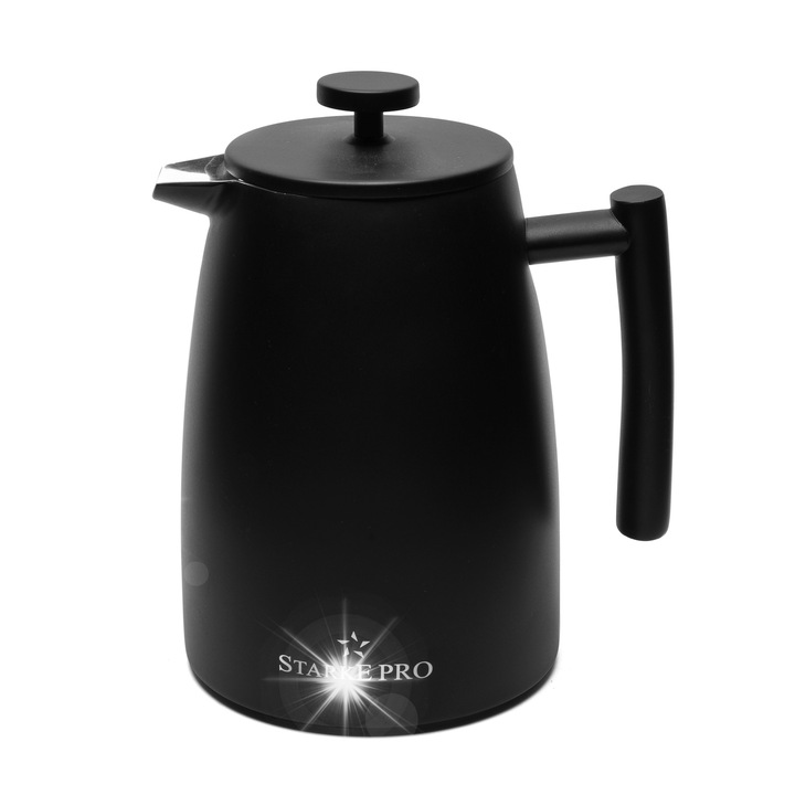 Cafetiere Starke Pro Encora 1L, inox, 13.7x21.5cm, cu mecanism french press