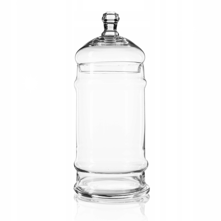 Élelmiszertároló, Edwanex, átlátszó üveg bonbonos, 3.5L, 20.5x40.5cm