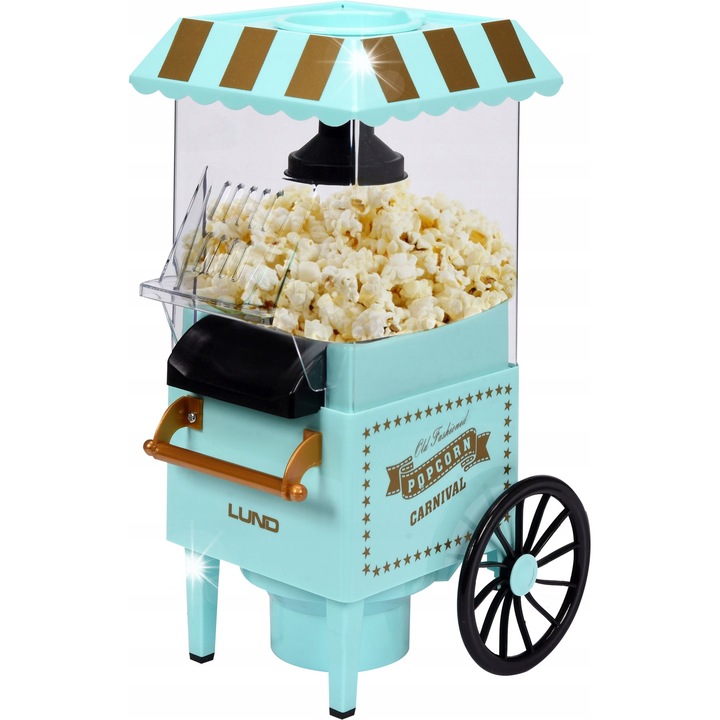 Aparat de preparat popcorn Lund, 1200W, 50-60g, 17x38x22,5cm