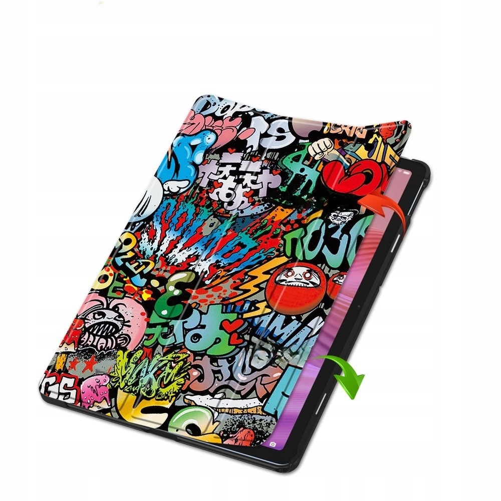 Etui tri-fold pentru Lenovo Tab 10.1" TB311FU, protectie eficienta, design graffiti, dimensiuni perfecte