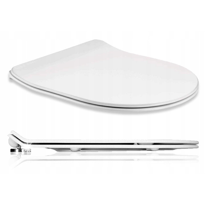 Deska WC Fala Super Slim, alb, 407x467x368mm, din duroplast, cu sistem de montare usor