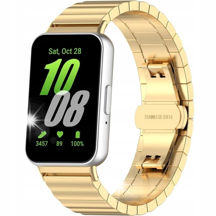Okoskarkötő Samsung Galaxy Fit 3-hoz, rozsdamentes acélból, elegáns design, állítható