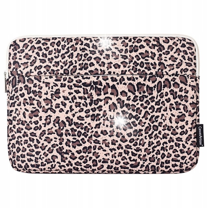 Laptop tok 13", sárga, párduc design, méretei 35.5x25.1x2.4cm