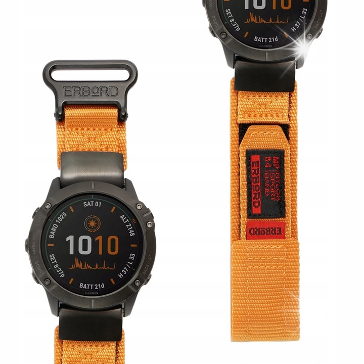 QuickFit nylon szíj Garmin okosórához, M/L, 22mm, sportos design, állítható, szín: többszínű