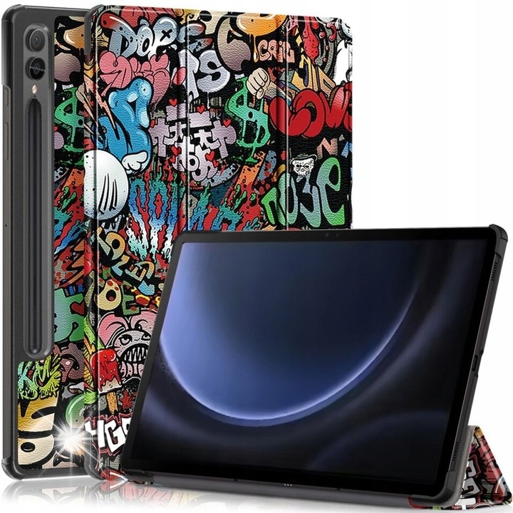 Tok Samsung Galaxy Tab S9 FE+ Plus tablethez, ceruzatartóval, többszínű, 3 darabos