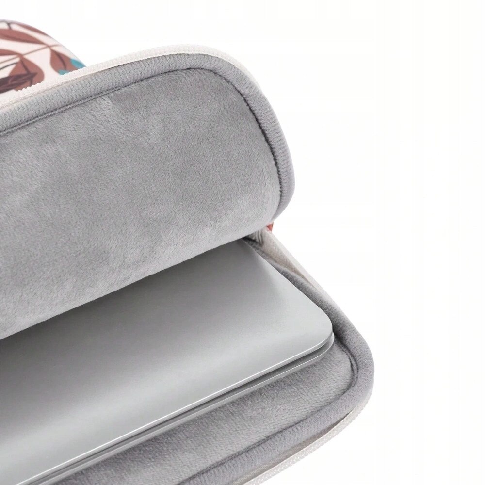 Etui laptop 13", design frunze colorate, portocalie, dimensiuni 35.5x25.1x2.4cm