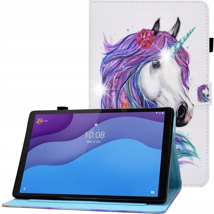 Állvány tok Lenovo Tab M10 Gen 3-hoz, védelem, támasztó funkció, fekete