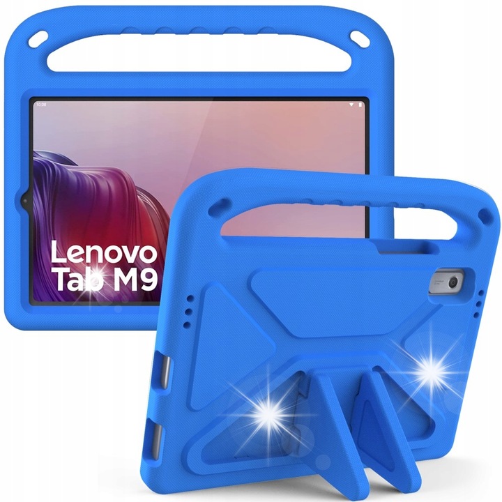 Gyermek tok állvánnyal Lenovo Tab M9-hez, kék, gumihabból