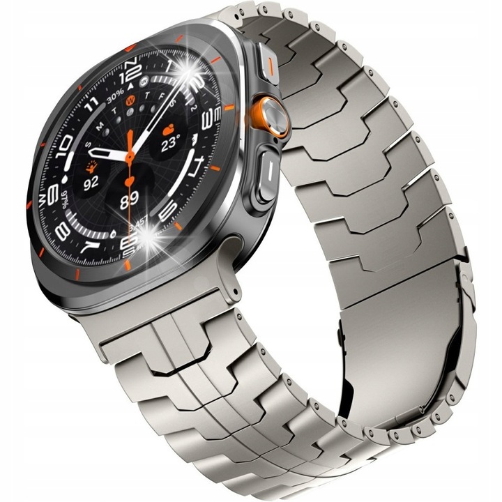 Fém szíj Samsung Galaxy Watch Ultra 47mm-hez, elegáns design, állítható, fémes színű, szett