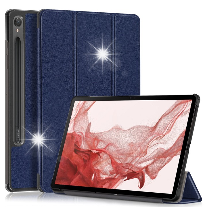 Tok Samsung Galaxy Tab S9 tablethez, ceruzatartóval, gránát, PU bőr és PC