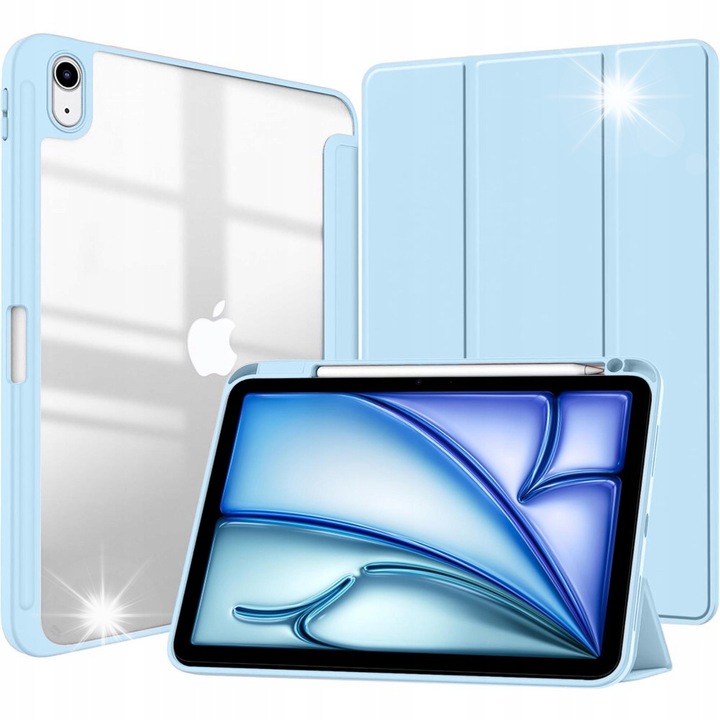 Tok iPad Air 11" 6. generáció 2024, Smartcase Hybrid, kék, ceruzatartóval