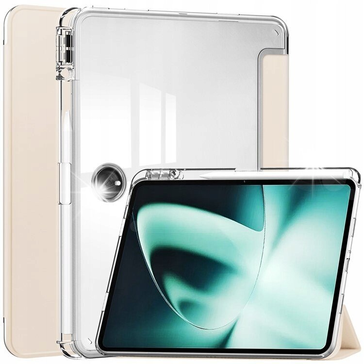 Etui pentru OnePlus Pad, cu suport pentru rysik, bej, slim