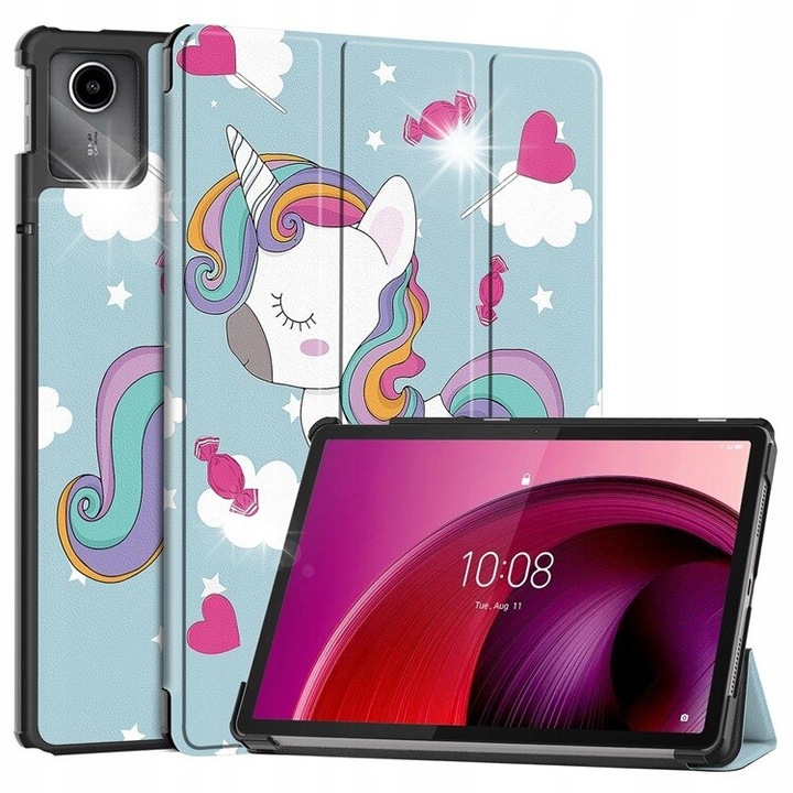 Háromhajtásos tok Lenovo Tab M11-hez, unikornis, 10.95"