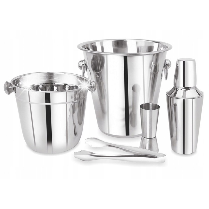 Bármixer szett 5 részes, shaker 0,5l, inox, koktél kiegészítők