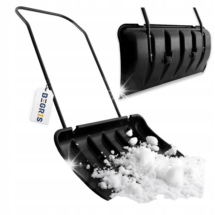Zgarnitor de zapada Begris, 140x82cm, usor, cu roti, negru