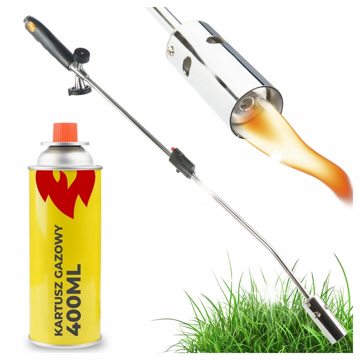 Arzator gazos pentru gradina Begris, 80 cm, cu 1 cartus de gaz 400 ml, ergonomic