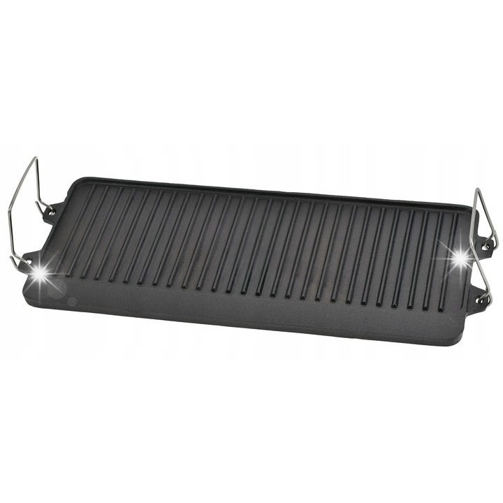 Placa grill din fonta, 52x25cm, utilizare pe ambele parti, rezistenta la temperaturi ridicate