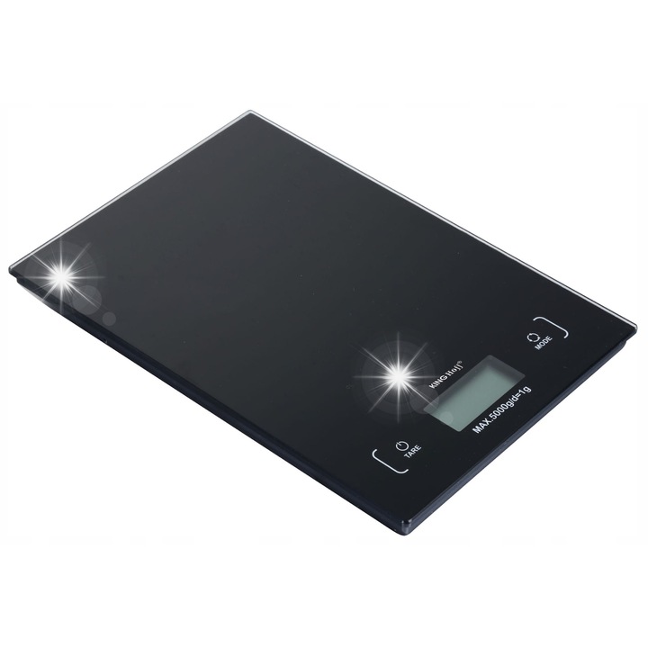 Cantar de bucatarie Kinghoff KH-1823 digital, capacitate 5kg, functie tarare, culoare neagra, dimensiuni 17x15x5cm