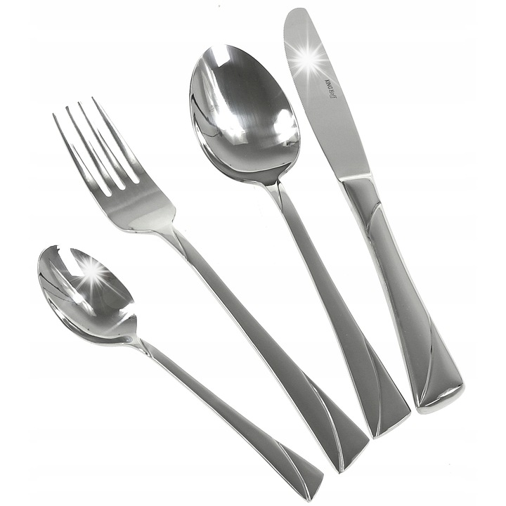 Evőeszközkészlet, 18/10 rozsdamentes acél, Kinghoff, 72 darab, kódos bőrönd, 5kg