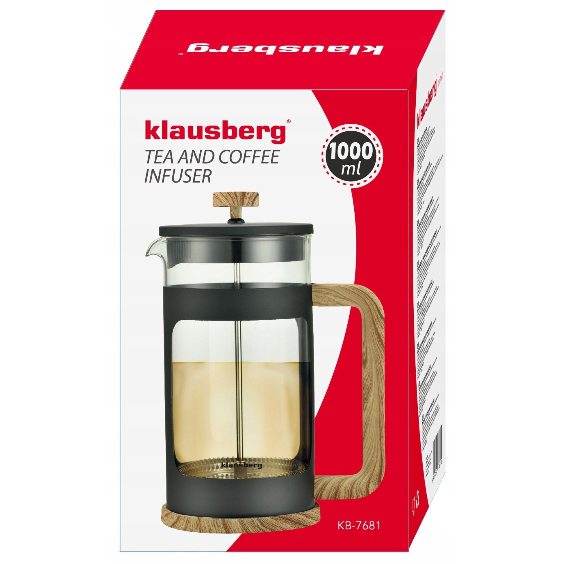 Zaparzacz Klausberg KB-7681, 1L, negru, imitatie lemn