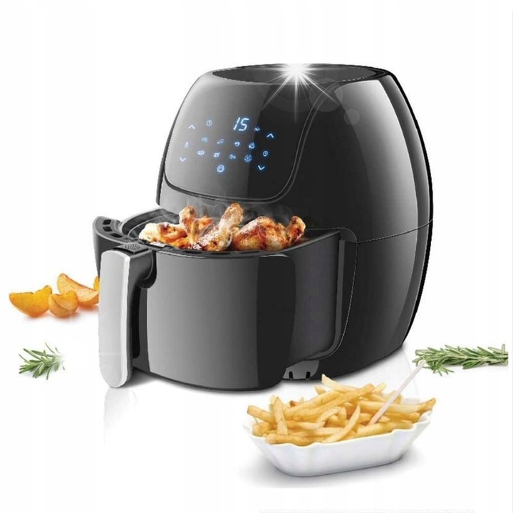 Фритюрник Klausberg 7,7L 1800W, със сензорен LCD екран, 7 програми за готвене, функция за поддържане на топлината
