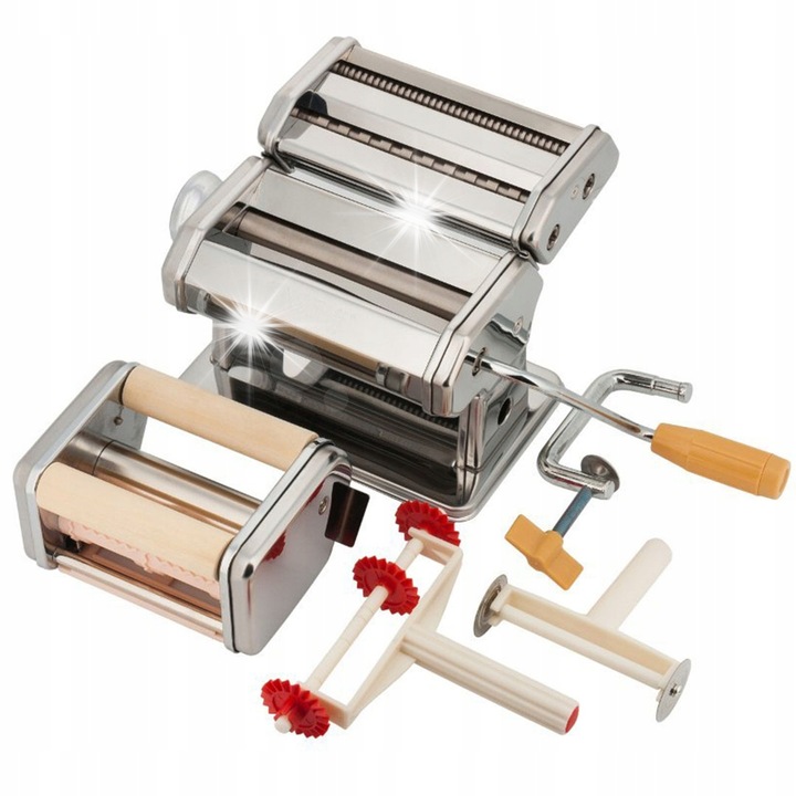 Masa pentru paste 5 in 1, Kinghoff, 15cm latime, 2mm/6mm grosime, set complet accesorii