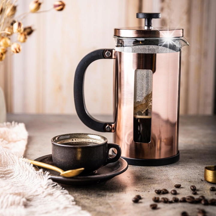 Cafetiere Klausberg, French Press, 1000ml, roz aurit, 12x18x10cm