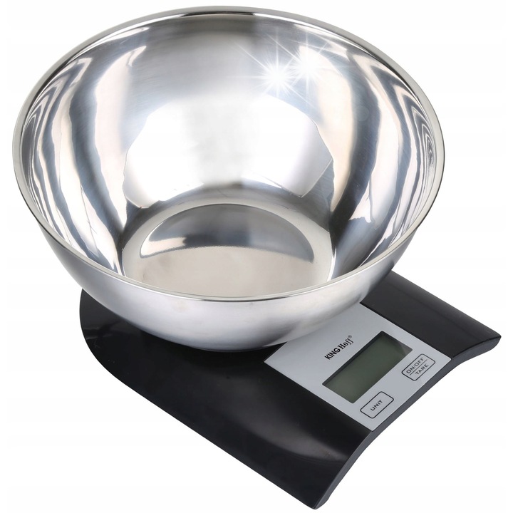 Kinghoff KH 1828 elektronikus konyhai mérleg, 2000 ml kapacitás, pontos 1g mérés, LCD kijelző, rozsdamentes acél