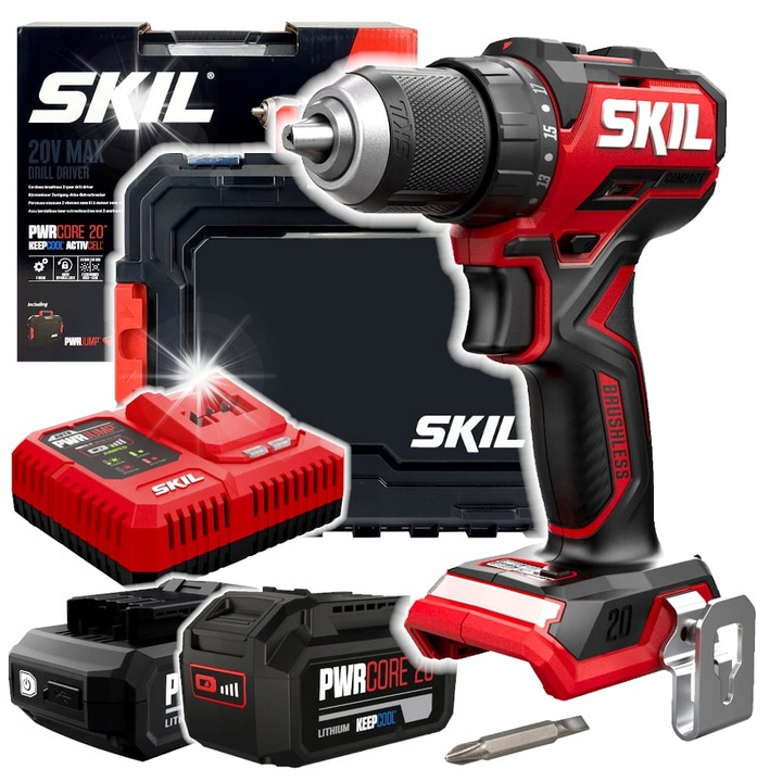 Акумулаторна бормашина Skil 3065, 20V, 1x2,0Ah + 1x4,0Ah, с куфар, безчетков мотор, 60Nm