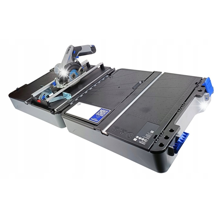 Fierastraie electrice Dremel, pila circulara compacta 12V, acumulator 2Ah, cu valiza si masa de lucru, 85mm
